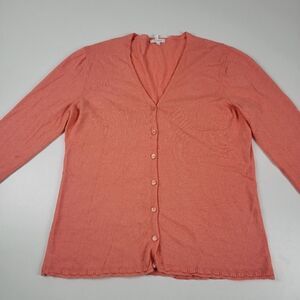 Escada Orange Cashmere Cardigan Button Up Women's size EU 44  US 10